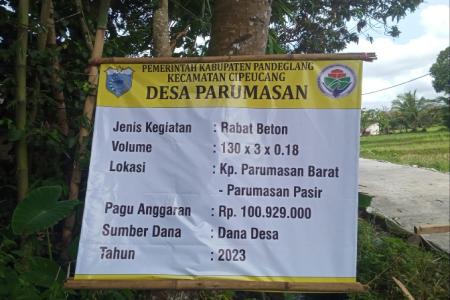 PEKERJAAN JALAN RABAT BETON DI DES